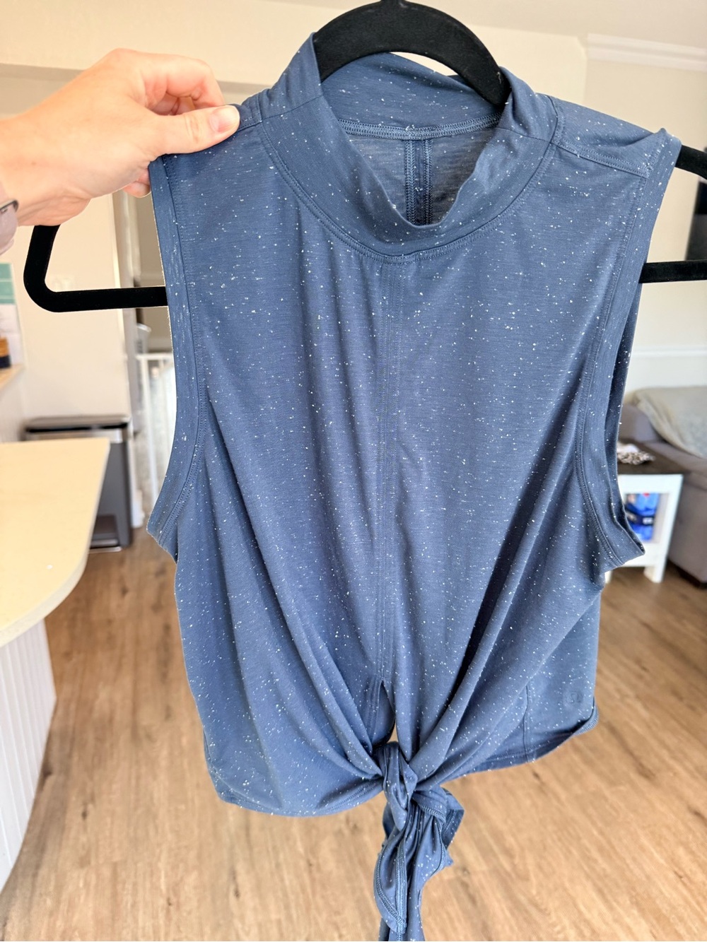 Lululemon Sleeveless Mock Neck Tie-Front Top - Blue 6/8